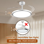 SuperShinx 42 Inch Slim Retractable Ceiling Fan with Lights and Remote/APP Control