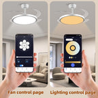 SuperShinx 42 Inch Slim Retractable Ceiling Fan with Lights and Remote/APP Control