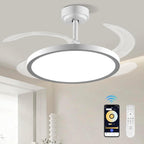 SuperShinx 42 Inch Slim Retractable Ceiling Fan with Lights and Remote/APP Control